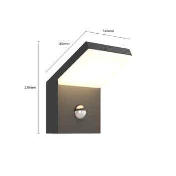 Arcchio LED vonkajšie nástenné svietidlo Yolena, senzor, antracit, hliník