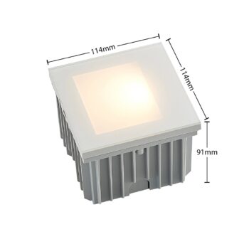 Arcchio LED vstavané nástenné svietidlo Zamo, biele, 11 cm, kov, IP65