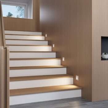 Arcchio LED vstavané svietidlo Neru, 7 cm, biele, hranaté, senzor