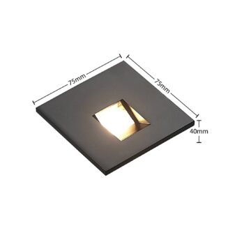 Arcchio LED vstavané svietidlo Vexi, 7,5 cm x 7,5 cm, čierna, CCT