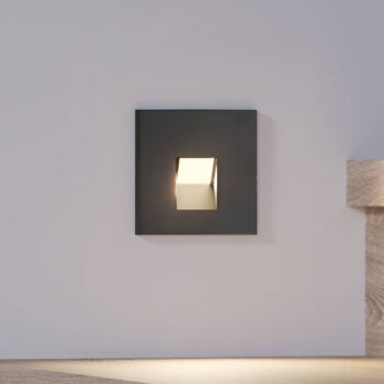 Arcchio LED vstavané svietidlo Vexi, 7,5 cm x 7,5 cm, čierna, CCT