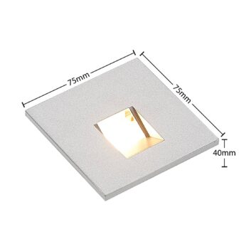 Arcchio LED vstavané svietidlo Vexi, 7,5 cm x 7,5 cm, strieborná, CCT