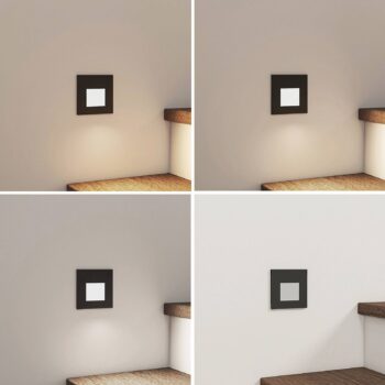Arcchio LED vstavané svietidlo Vexi, 7,8 cm x 7,8 cm, čierna, CCT