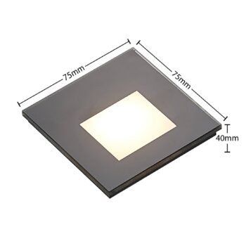 Arcchio LED vstavané svietidlo Vexi, 7,8 cm x 7,8 cm, čierna, CCT