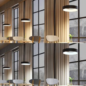 Arcchio LED závesná lampa Aleksi, Ø 45 cm, čierna, kov, CCT