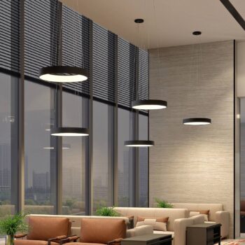 Arcchio LED závesná lampa Aleksi, Ø 60 cm, čierna, kov, CCT