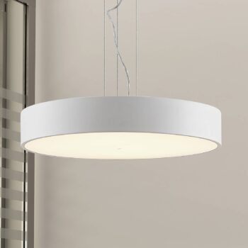 Arcchio LED závesná lampa Noabelle, Ø 60 cm, biela, kov