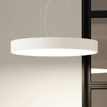 Arcchio LED závesná lampa Noabelle, Ø 80 cm, biela, kov