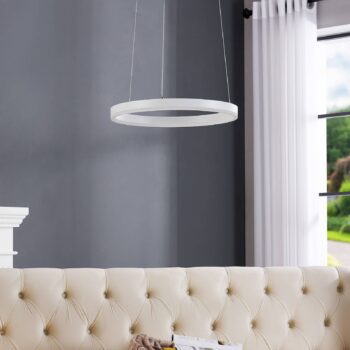 Arcchio LED závesné svetlo Albiona, biele, 1 krúžok, Ø 40 cm