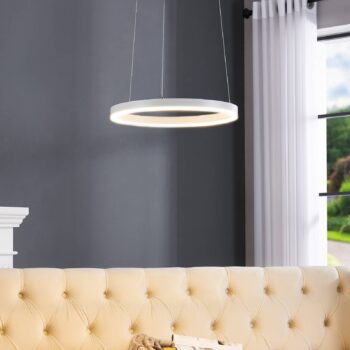 Arcchio LED závesné svetlo Albiona, biele, 1 krúžok, Ø 40 cm