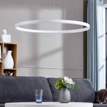 Arcchio LED závesné svetlo Albiona, biele, 1 krúžok, Ø 80 cm