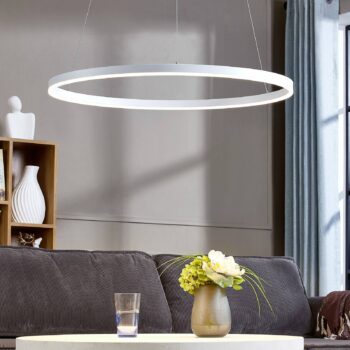 Arcchio LED závesné svetlo Albiona, biele, 1 krúžok, Ø 80 cm