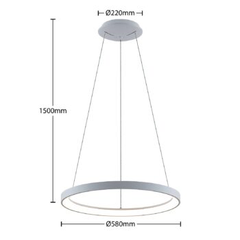 Arcchio LED závesné svetlo Vivy, Ø 58 cm, biela, kov