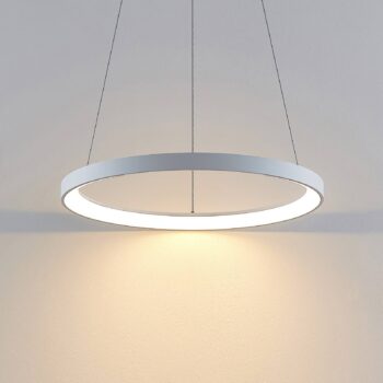 Arcchio LED závesné svetlo Vivy, Ø 58 cm, biela, kov