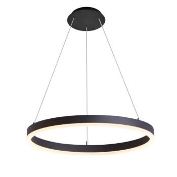 Arcchio LED závesné svietidlo Albiona, čierne, 1 krúžok, Ø 60 cm