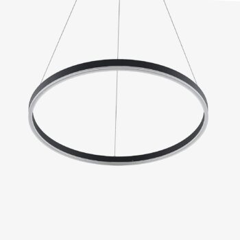 Arcchio LED závesné svietidlo Albiona, čierne, 1 krúžok, Ø 60 cm