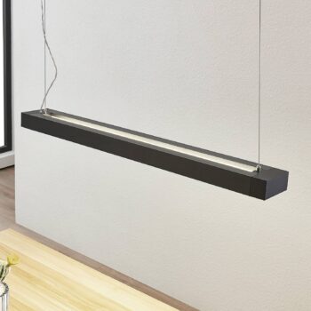 Arcchio LED závesné svietidlo Cuna, 92 cm, čierna, kov