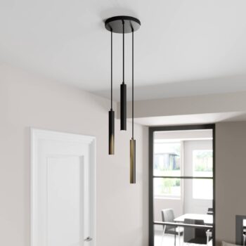 Arcchio LED závesné svietidlo Franka, 3 svetlá, Ø 24 cm, čierna