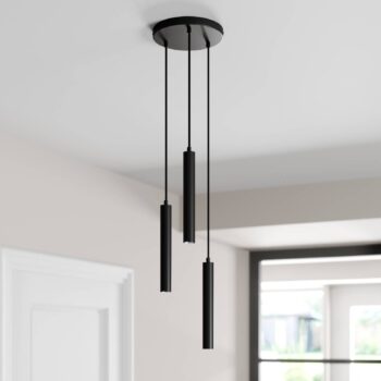 Arcchio LED závesné svietidlo Franka, 3 svetlá, Ø 24 cm, čierna