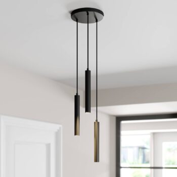Arcchio LED závesné svietidlo Franka, 3 svetlá, Ø 24 cm, čierna