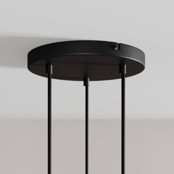 Arcchio LED závesné svietidlo Franka, 3 svetlá, Ø 24 cm, čierna