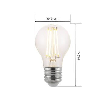 Arcchio LED žiarovka, vlákno, E27, 6,5 W, číra, 2 700 K