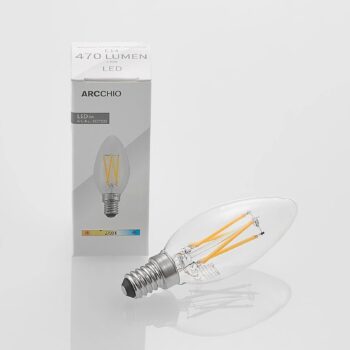 Arcchio LED žiarovka, vlákno, sviečka, E14, 4W, číra