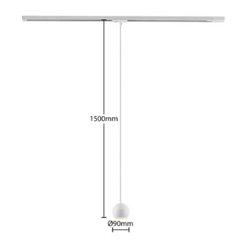 Arcchio Renko závesná lampa, koľajnica, biela