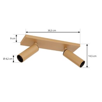 Arcchio Stropné bodové svetlá Brinja Slim, hnedé, 2-pl., GU10 MR11