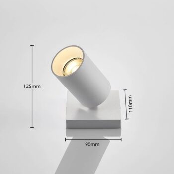 Arcchio bodové svetlá Brinja, biele, hranaté, Ø 6 cm, 1-pl., GU10