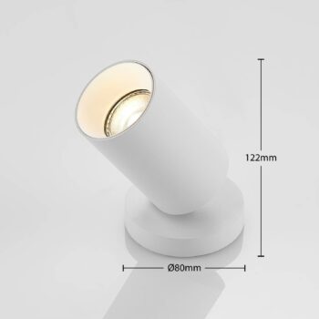 Arcchio bodové svetlá Brinja, biele, okrúhle, výška 12 cm, Ø 6 cm