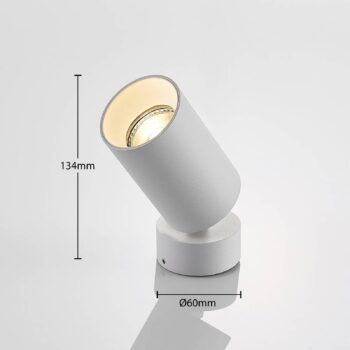 Arcchio bodové svetlá Brinja, biele, okrúhle, výška 13 cm, Ø 6 cm