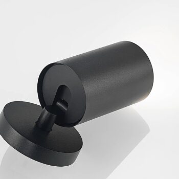 Arcchio bodové svetlá Brinja, čierne, okrúhle, výška 12 cm, Ø 6 cm