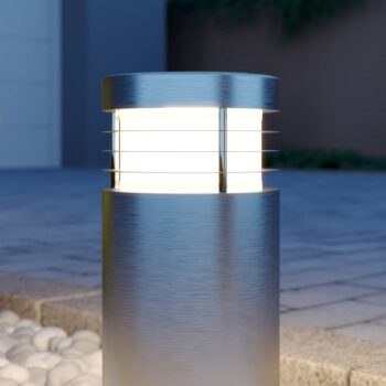 Arcchio stojanová lampa Caramia, 23 cm, nerezová oceľ, odolná voči morskej vode
