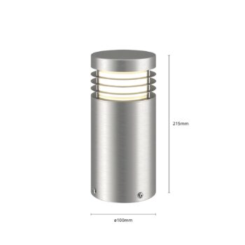 Arcchio stojanová lampa Caramia, 23 cm, nerezová oceľ, odolná voči morskej vode