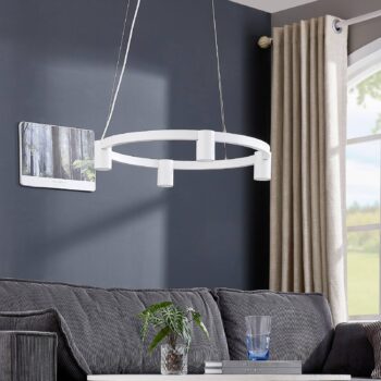 Arcchio závesné svietidlo Brinja, biele, Ø 64 cm, 4-pl., GU10