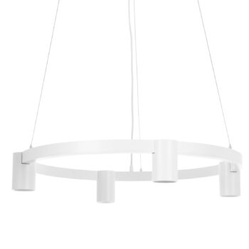 Arcchio závesné svietidlo Brinja, biele, Ø 64 cm, 4-pl., GU10