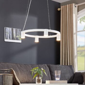 Arcchio závesné svietidlo Brinja, biele, Ø 64 cm, 4-pl., GU10