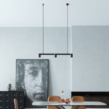 Arcchio závesné svietidlo Brinja, čierne, 90 cm, 3-pl., GU10