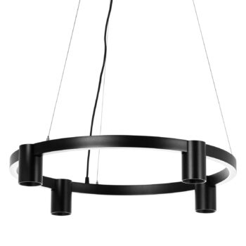 Arcchio závesné svietidlo Brinja, čierne, Ø 64 cm, 4-pl., GU10