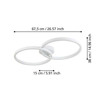 Armandolo LED stropné svietidlo, biele, dĺžka 67 cm, CCT, RGB