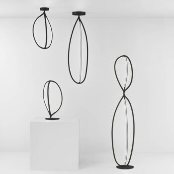 Artemide Arrival stropné svietidlo, App, čierna, 130 cm
