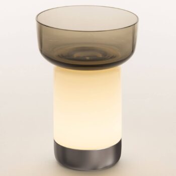 Artemide Bontà stolná LED lampa, sivá miska