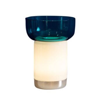 Artemide Bontà stolná LED lampa, tyrkysová miska