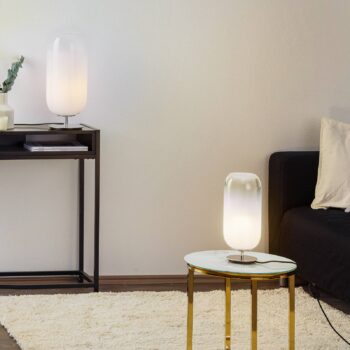 Artemide Gople Mini stolová lampa biela/strieborná