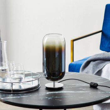 Artemide Gople Mini stolová lampa modrá/strieborná