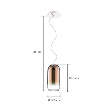 Artemide Gople Mini závesná lampa bronz/strieborná