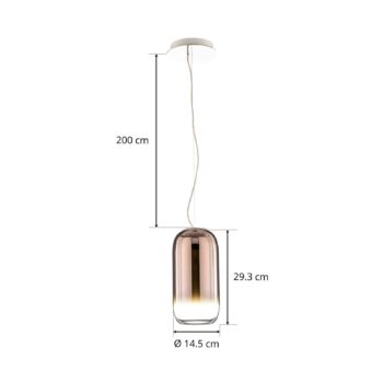 Artemide Gople Mini závesná lampa meď/strieborná