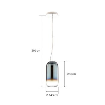 Artemide Gople Mini závesná lampa modrá/striebro