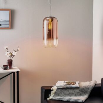 Artemide Gople sklenená závesná lampa meď/striebro